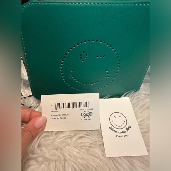 BRAND NEW ANYA HINDMARCH Crossbody Wink Tassle Bag Emerald Circus - Picture 10 of 14